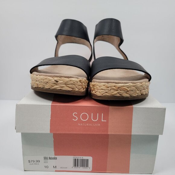 Soul Naturalizer Detail 2 Women's Black Ankle Strap Sandals US Size 10M - Picture 2 of 10
